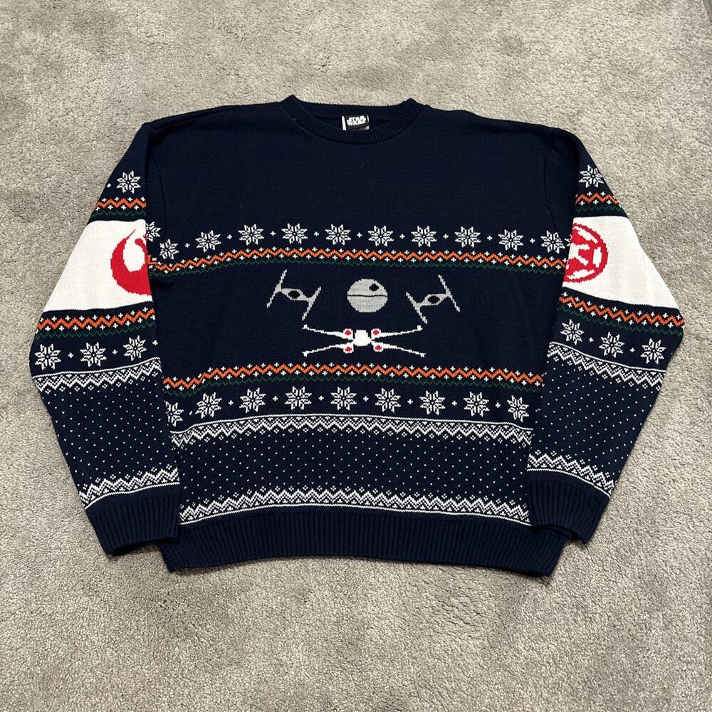 Numskull Star Wars 3XL Ugly Christmas Sweater X Wing vs Tie Fighter Fair Isle